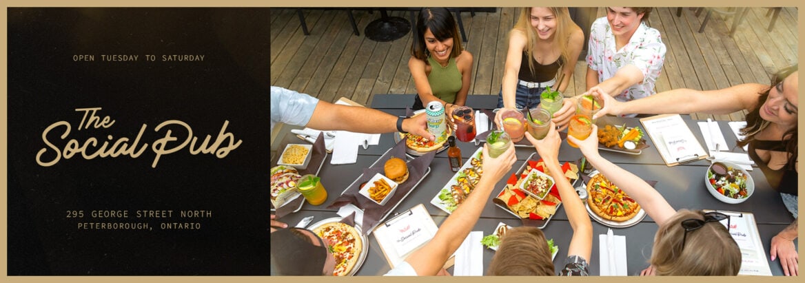 The Social Pub Ad with people doing a cheers